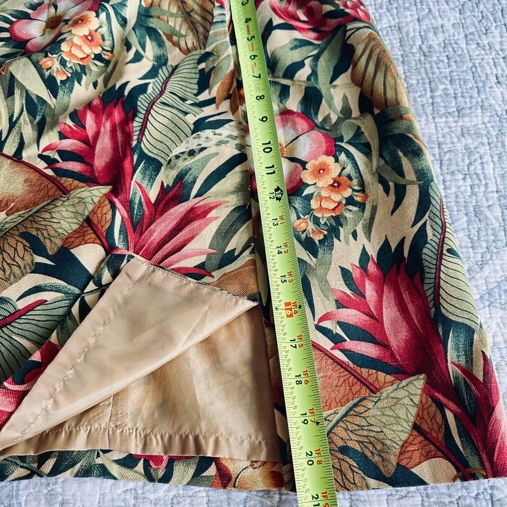 Ultra Dress Collection Tropical Floral Midi Dress in Green, Pink, Gold - Picture 13 of 16